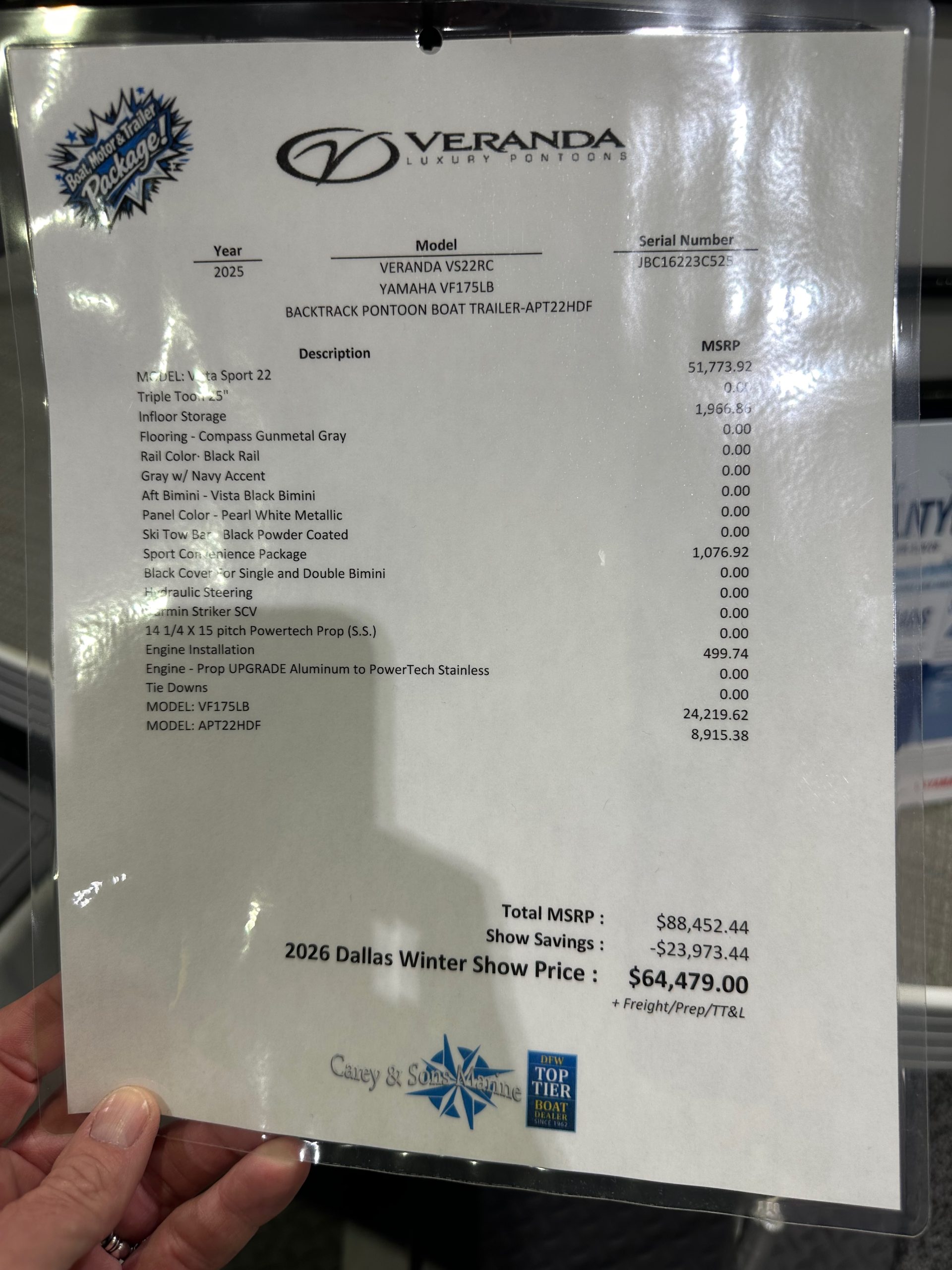 2026 Veranda VS22RC Tri-Toon